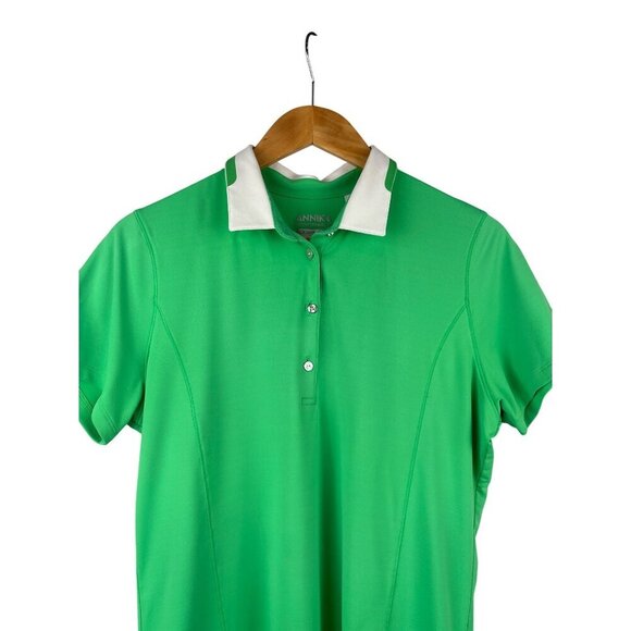 Annika Cutter & Buck Womens CB DryTec 50+ Green Polo Shirt M - Picture 1 of 6